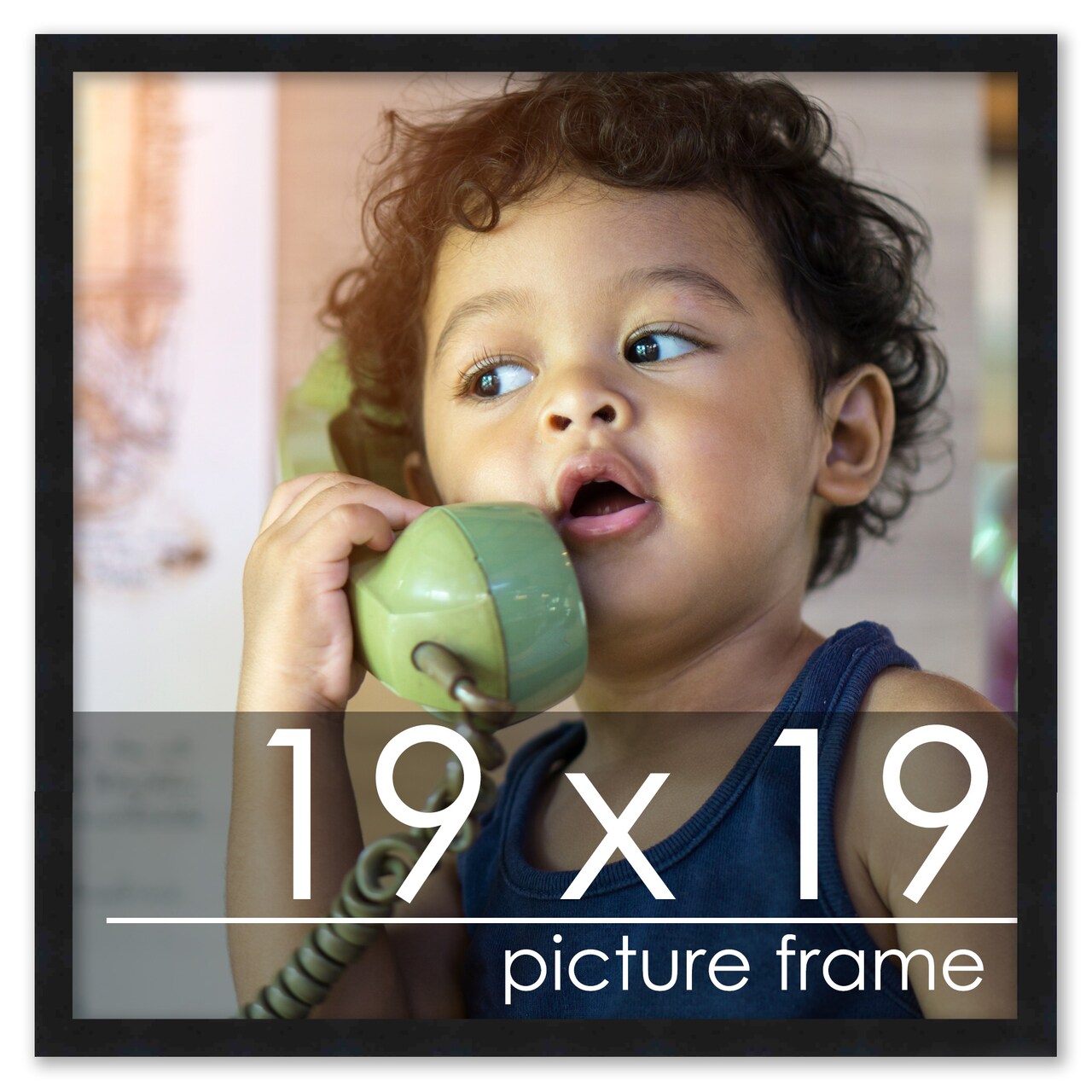 Square Classic Modern Black Picture Frame - UV Acrylic, Foam Board Backing, Hanging Hardware